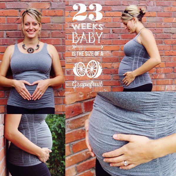 Живот беременной на 23 неделе